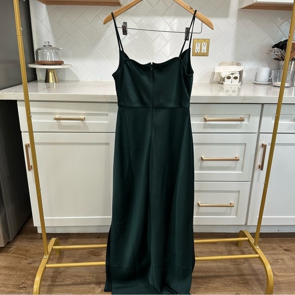 Anthropologie Sachin Babi Cali Satin Cowl Neck Slip Dress Emerald Green - Picture 9 of 11